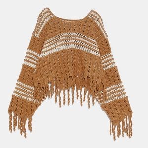 Limited Edition Zara Fringe Two-Tone Sweater